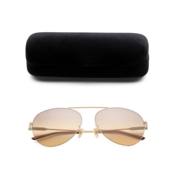 GUCCI Ivory/Brown 61mm Aviator Sunglasses - Picture 1 of 2